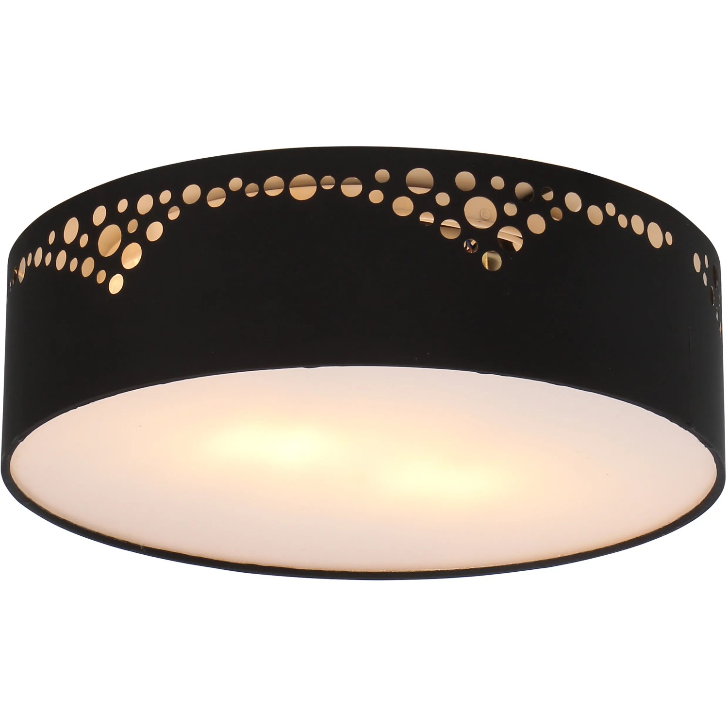 Globo Deckenleuchte Ingeborg, 2-flammig, schwarz mit Dekorstanzungen, 350x100 mm.