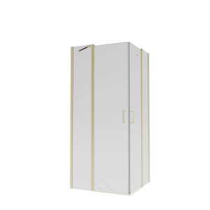 baliv Duschkabine DUK-90.52E, 90x90 cm, Goldrahmen, Eckeinstieg. Elegante Glasdusche für Ihr Badezimmer.