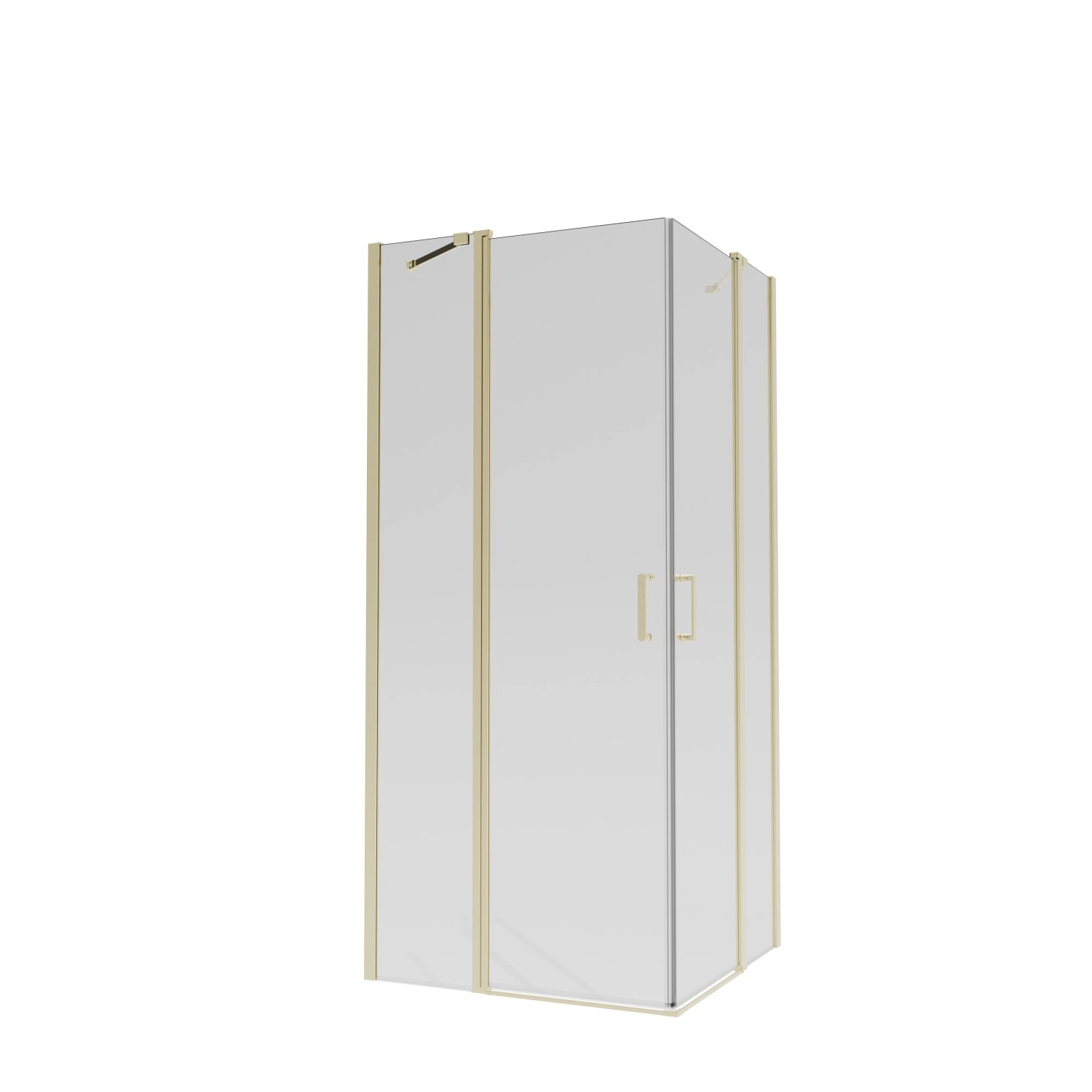 baliv Duschkabine DUK-90.52E, 90x90 cm, Goldrahmen, Eckeinstieg. Elegante Glasdusche für Ihr Badezimmer.
