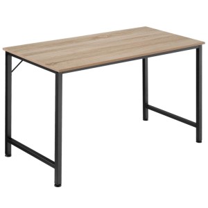 Tectake Schreibtisch Jenkins im Industrial Style mit Holzplatte in Eiche Sonoma und schwarzem Stahlgestell.
