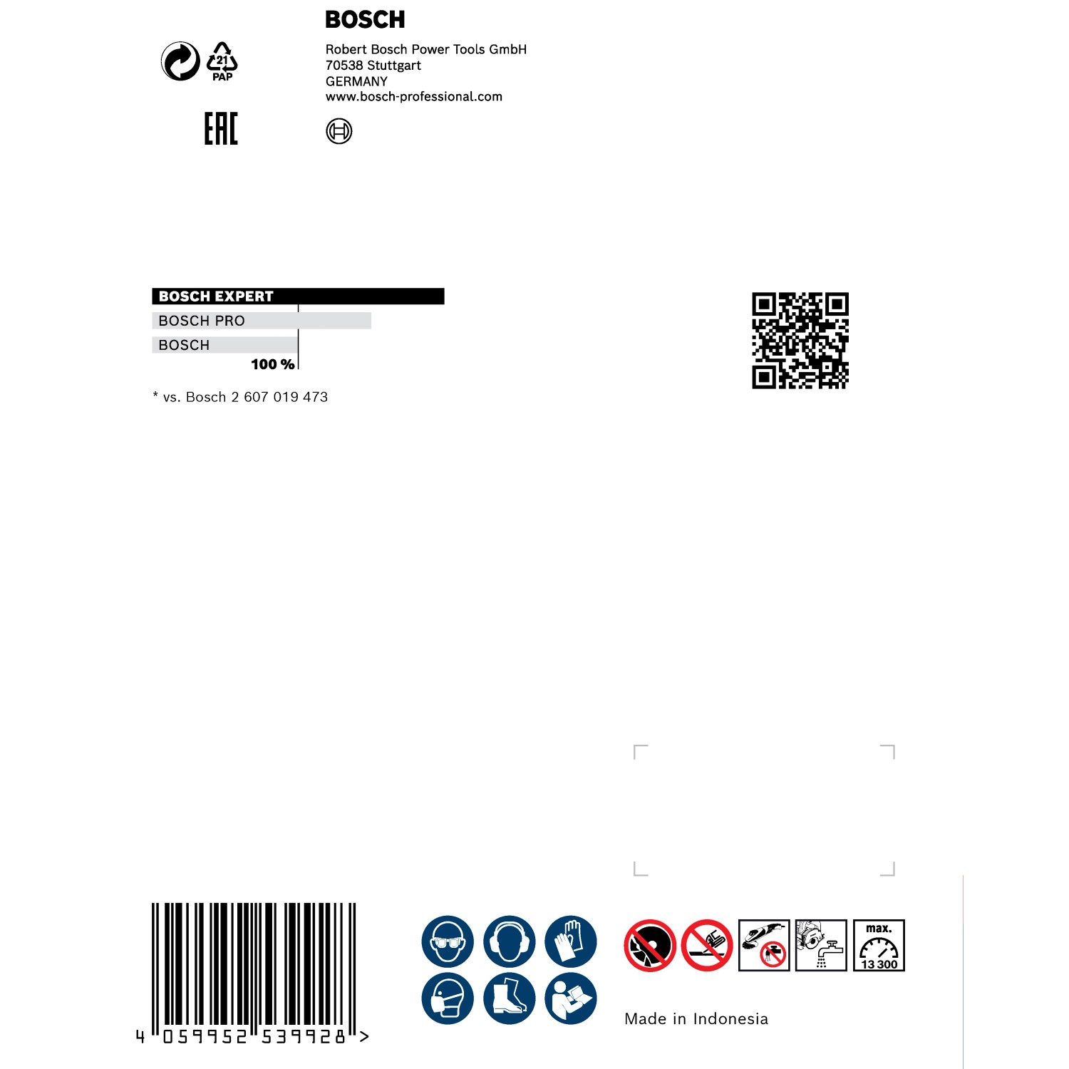 Verpackung der Bosch Expert Diamanttrennscheibe X-Lock Hard Keramik Ø 115 mm