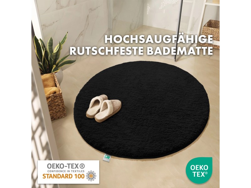 Badematte Braun MSV Badteppich Badvorleger Duschvorleger Chenille Hochflor Badematte Badematte Rutschfest