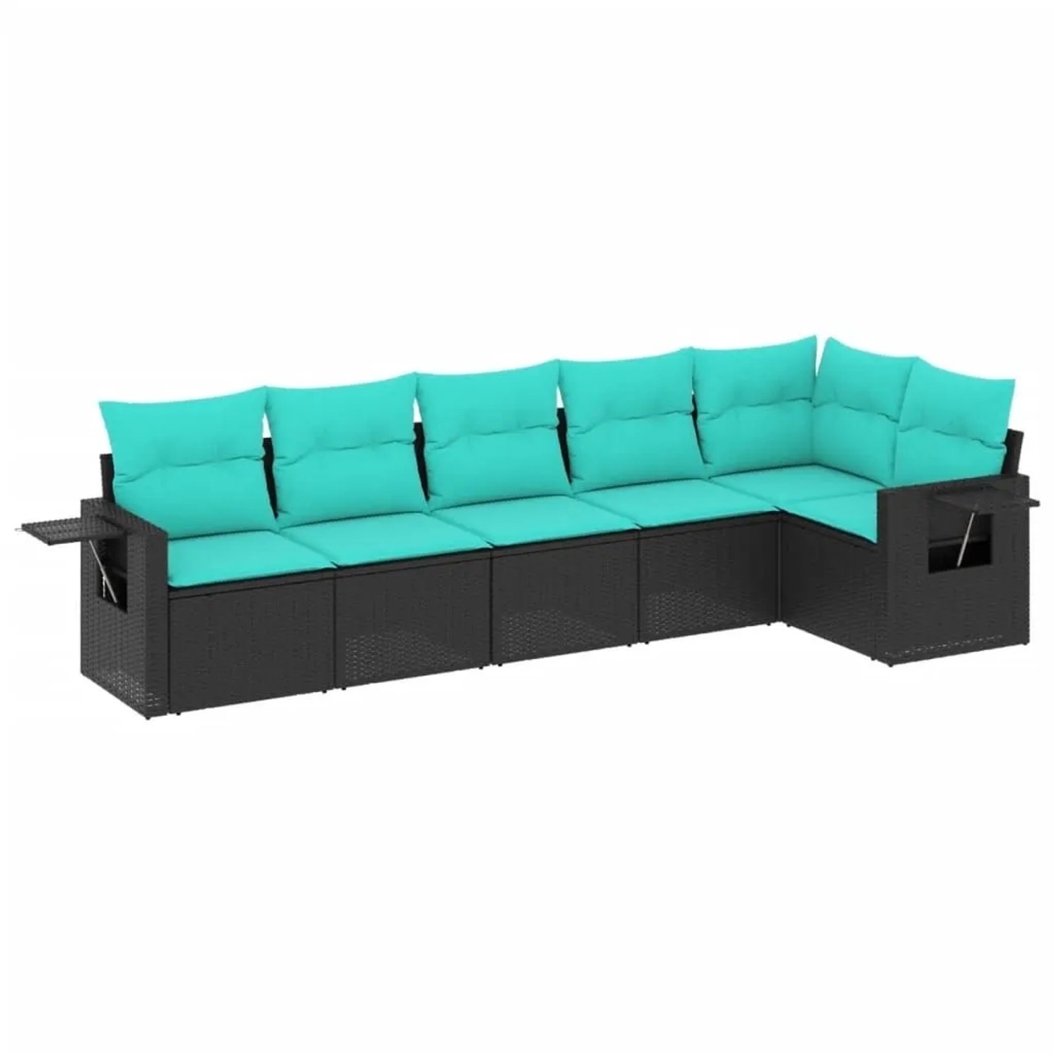 vidaXL 6-Tlg Gartensofa-Set mit Kissen Schwarz Polyrattan 3220186 günstig online kaufen