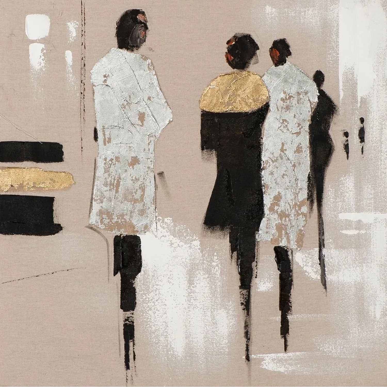 Art Universe Leinwandbild Modenschau mit Gold und Silber 70 x 70 cm