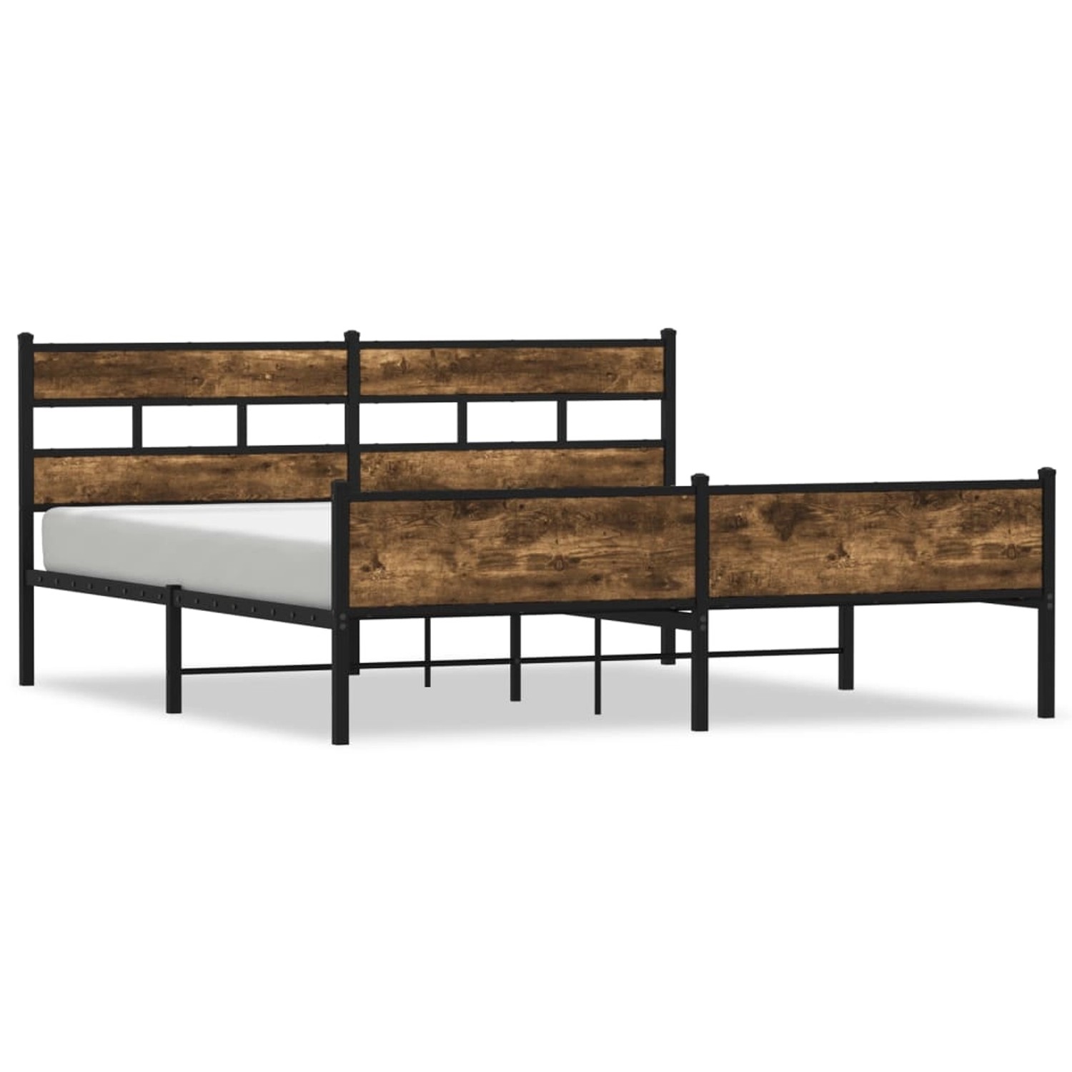 vidaXL Metallbett ohne Matratze Räuchereiche 200x200 cm 3308494 günstig online kaufen