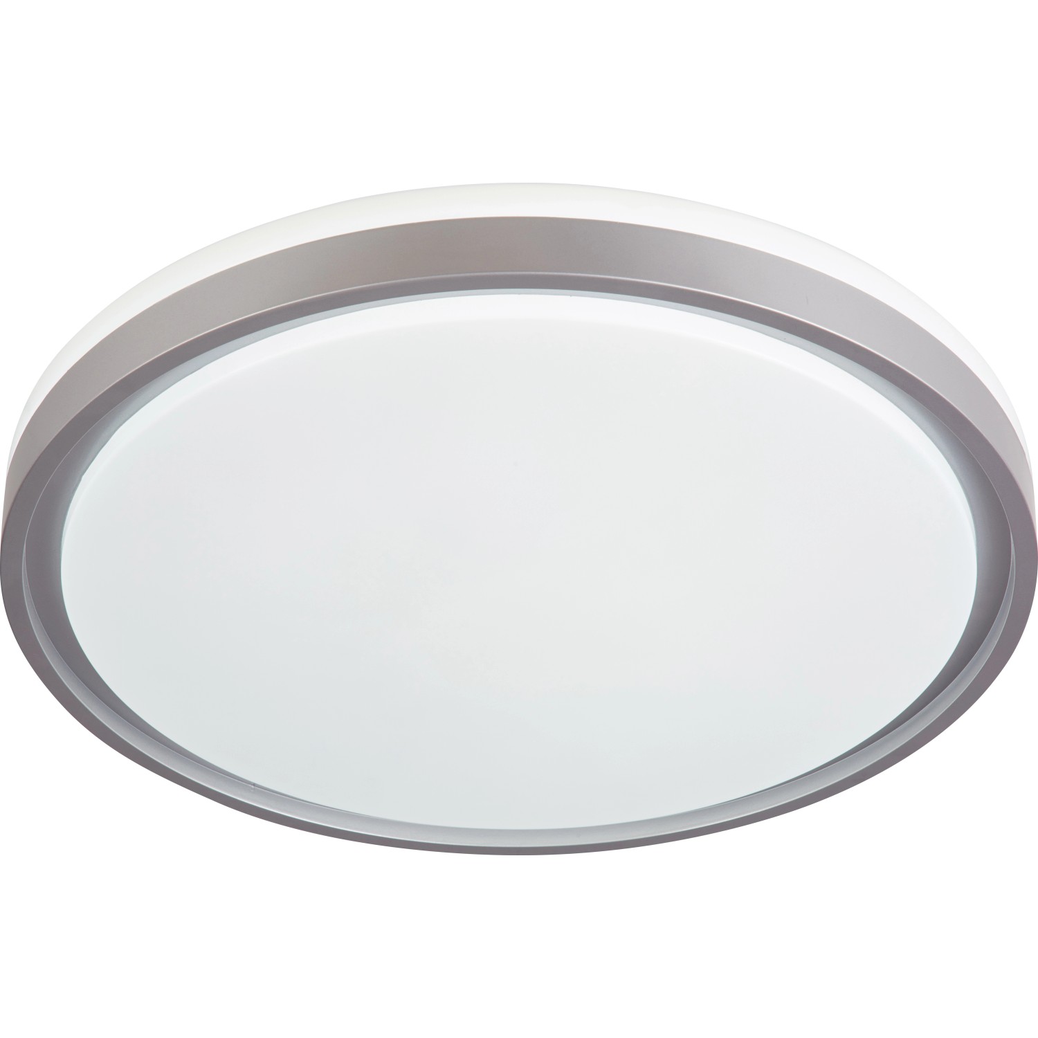 Runde LED Deckenleuchte Angera in Silber matt, Ø 44,5 cm. Moderne Lampe für Innenräume.