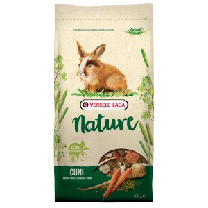Versele-Laga Cuni Nature Kaninchenfutter, 700g Packung mit Gemüse und Kräutern.
