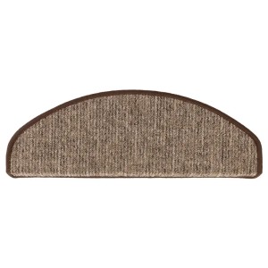 Halbrunde, selbstklebende Karat Stufenmatte Alto in Braun, 23,5x65 cm.