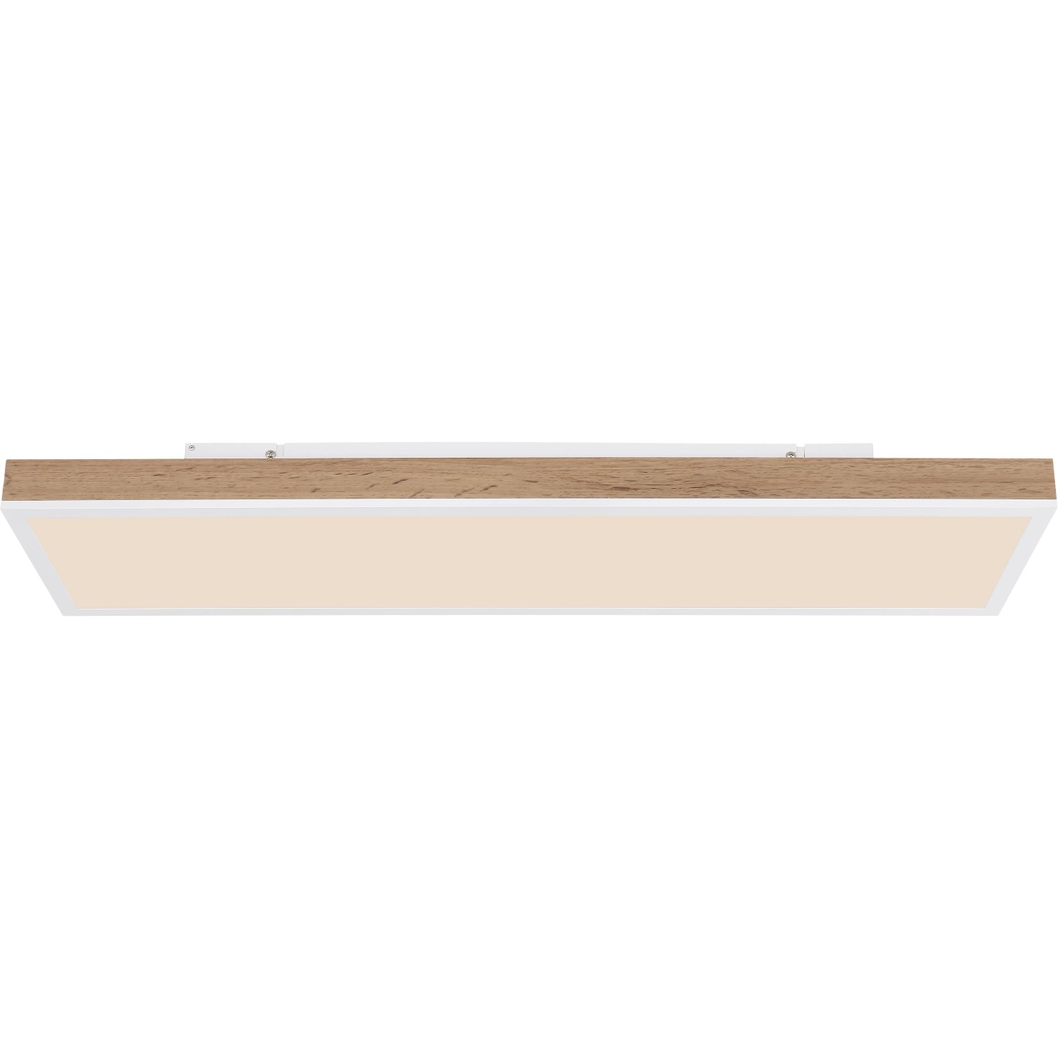 Moderne LED-Deckenleuchte Doro, 80 cm, Aluminium weiß matt mit Holzoptik, für stilvolle Beleuchtung.