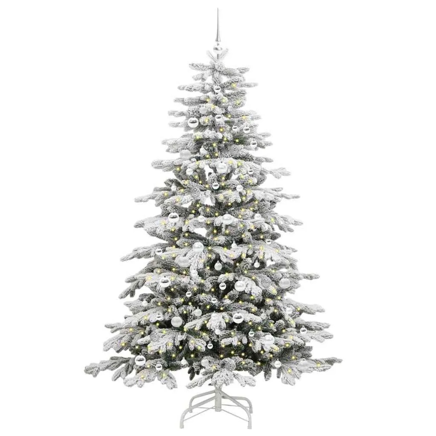 vidaXL Künstlicher Klappbarer Weihnachtsbaum Weiß 210 cm PE und PVC 3395654