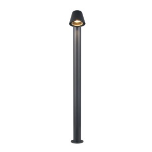 Anthrazitfarbene Trio LED Wegeleuchte Beni, 100 cm hoch, für Garten und Hof.