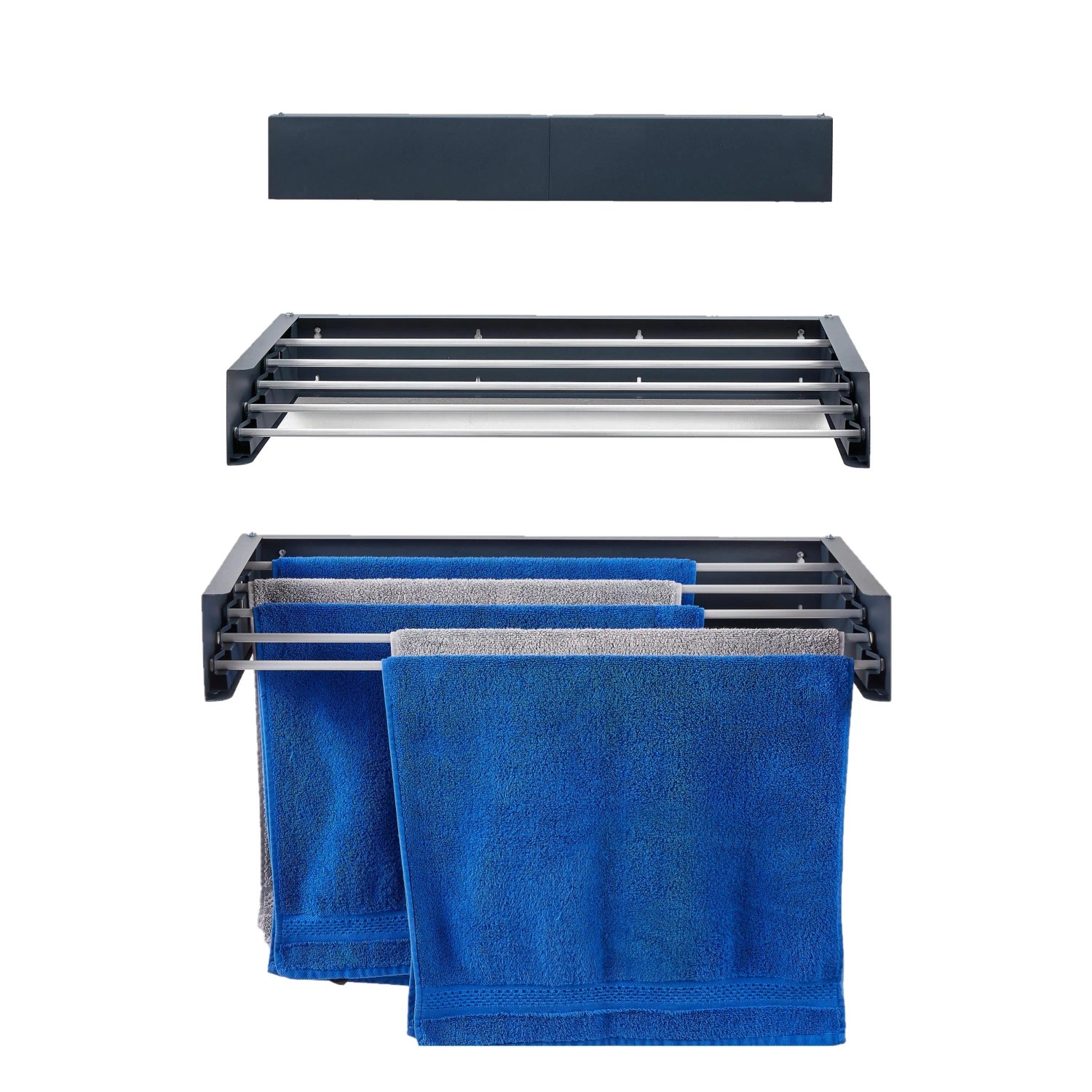 Foxydry Wand Wäscheständer Ausziehbar Platzsparend 71 cm Grau