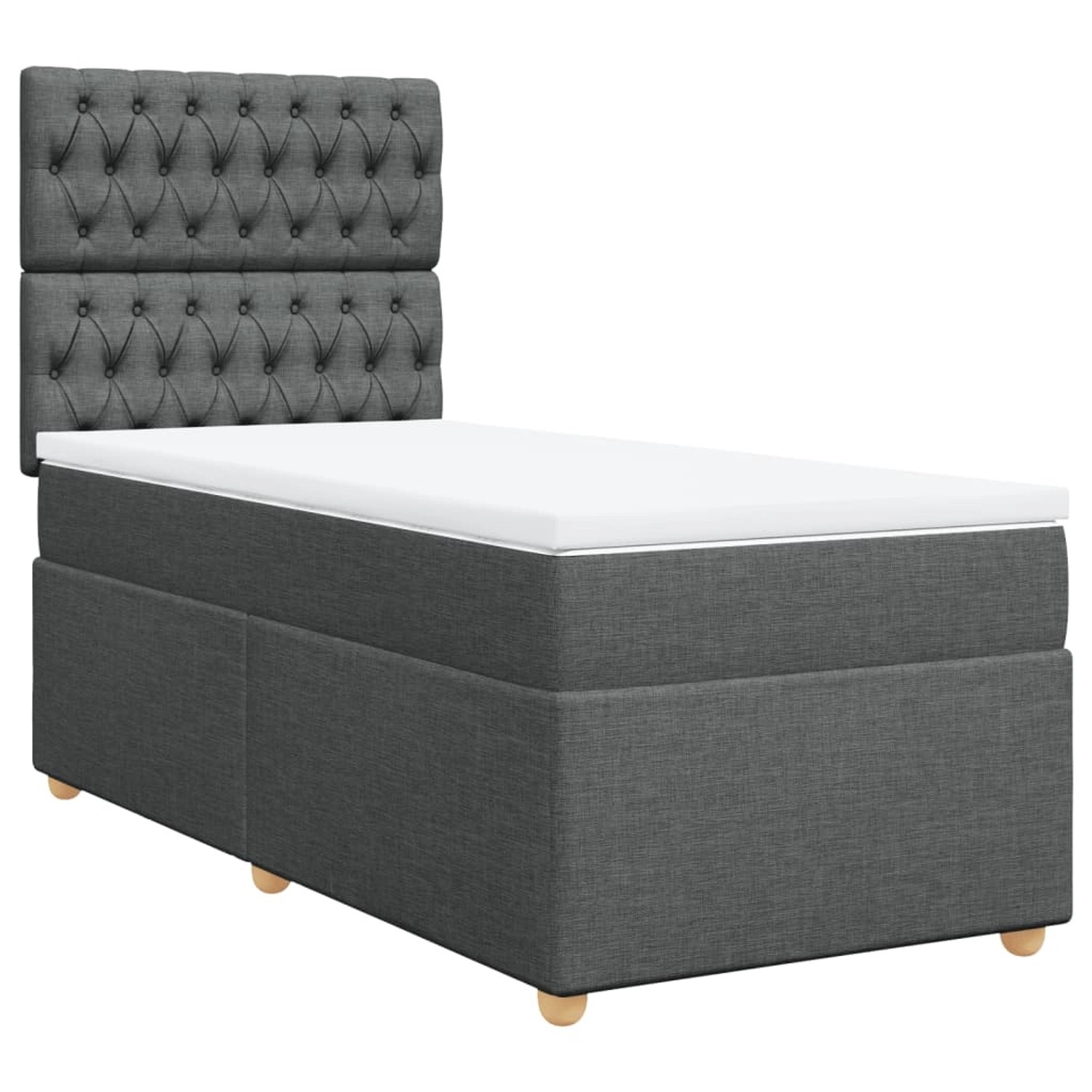 vidaXL Boxspringbett mit Matratze Dunkelgrau 90x200 cm Stoff2101713 günstig online kaufen