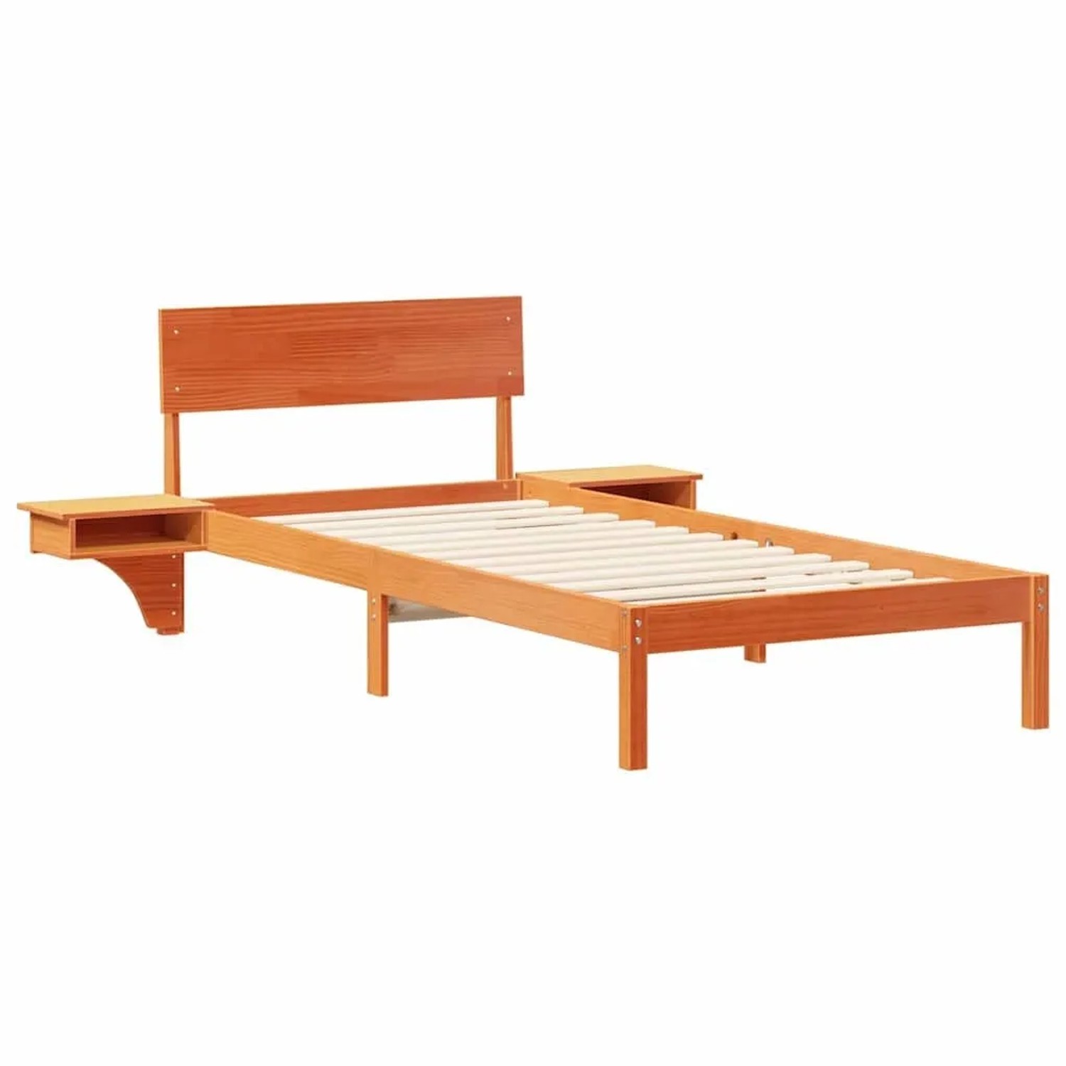 vidaXL Bettrahmen Wachsbraun 90 x 200 cm Massives Kiefernholz 873465
