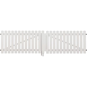Weißes Kunststoff-Vorgartentor Lightine (300x80 cm) als Sichtschutzzaun.