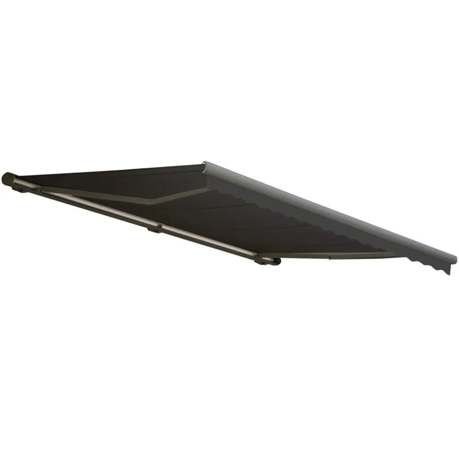 MCW Kassetten-Markise H122 mit Volant 4x3m Polyester Anthrazit Grau