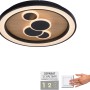 Runde Paul Neuhaus LED-Deckenleuchte Eliza, Holz-Natur/Schwarz, Ø 60cm. Moderne Deckenlampe mit warmweißem Licht.