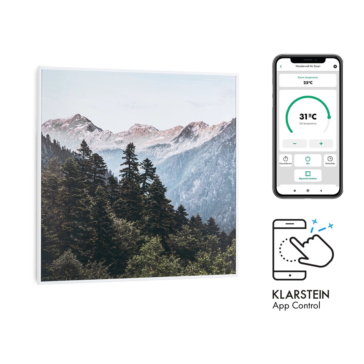 Klarstein Wonderwall Air Art Smart Infrarotheizung 60x60 cm 350 W Wandinsta günstig online kaufen