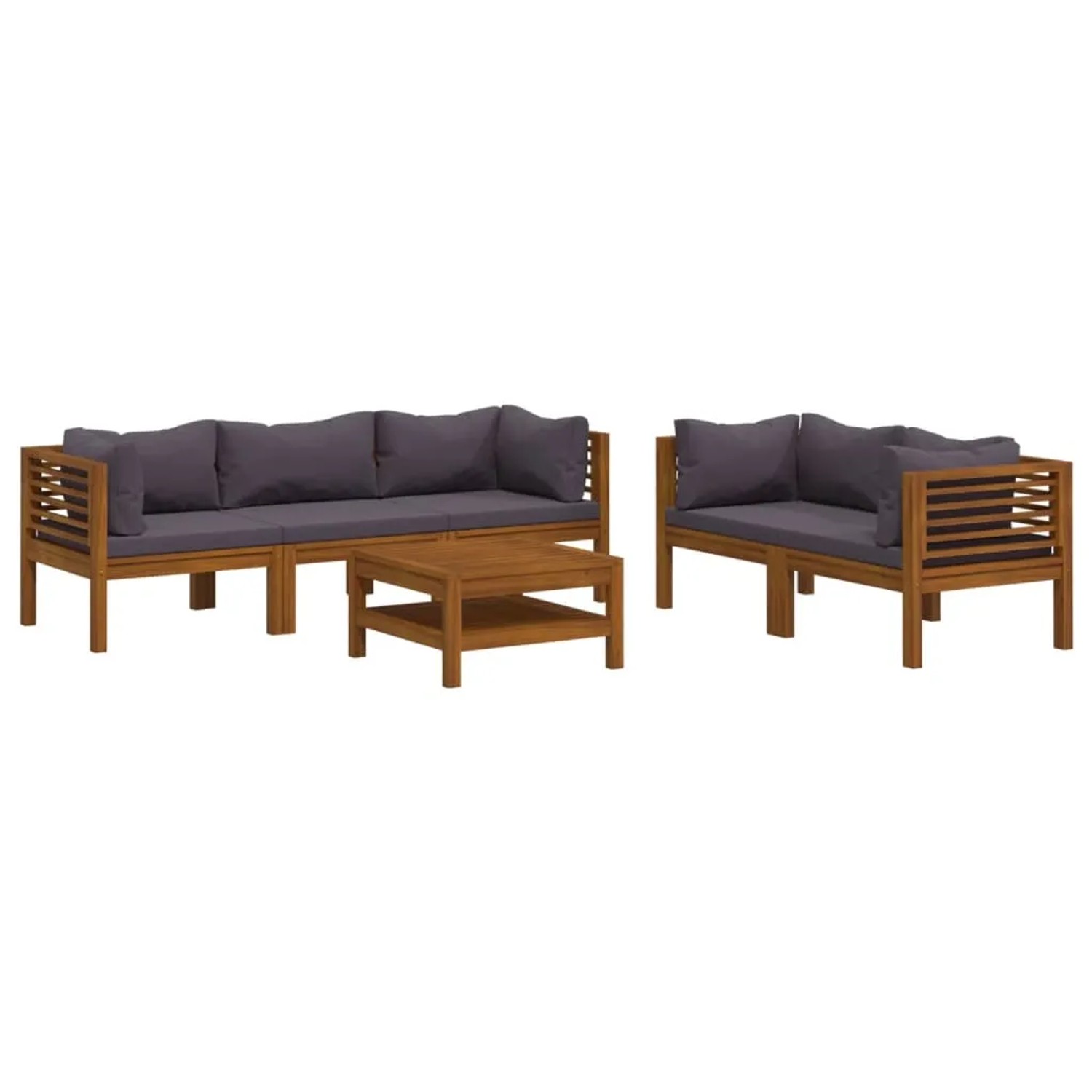vidaXL 6-Tlg Garten-Lounge-Set mit Auflage Massivholz Akazie 3086903
