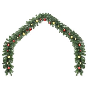 vidaXL Weihnachtsgirlande Geschmückt mit Kugeln und LED-Lichtern 20 m 246408