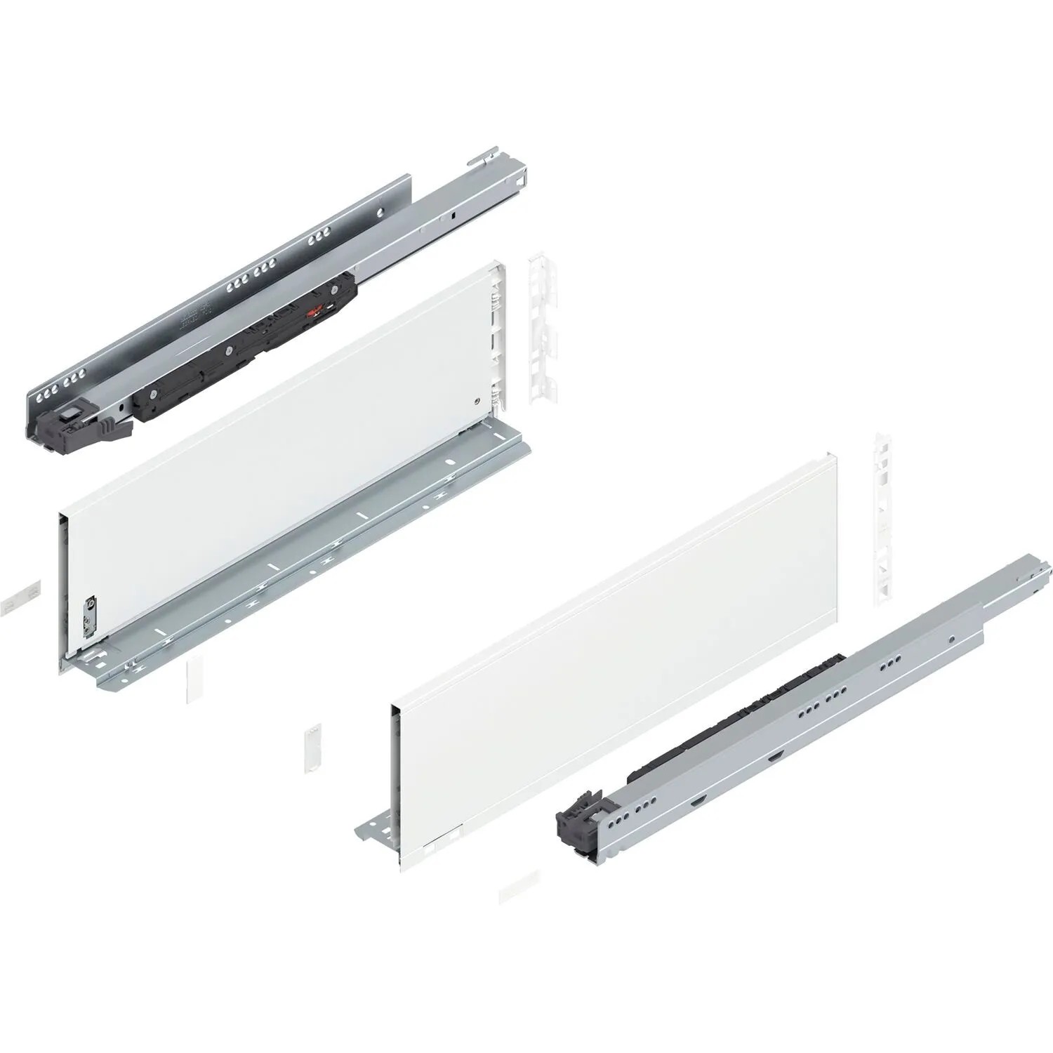 Blum Legrabox Pure Set Höhe C Tip-On Vollauszug 550 mm 70 kg Seidenweiß 1 Paar