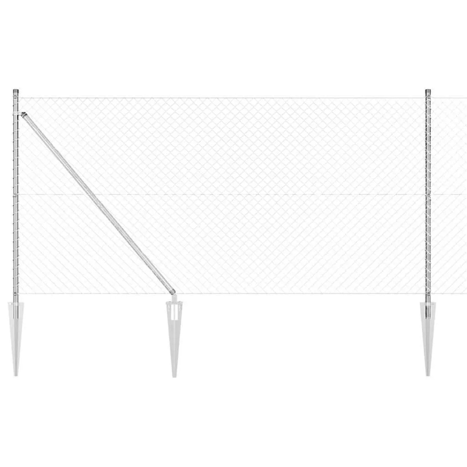 vidaXL Zaunpfosten Silber 10 x 1 m 40 x 40 mm Maschen Stahl 3351205 günstig online kaufen