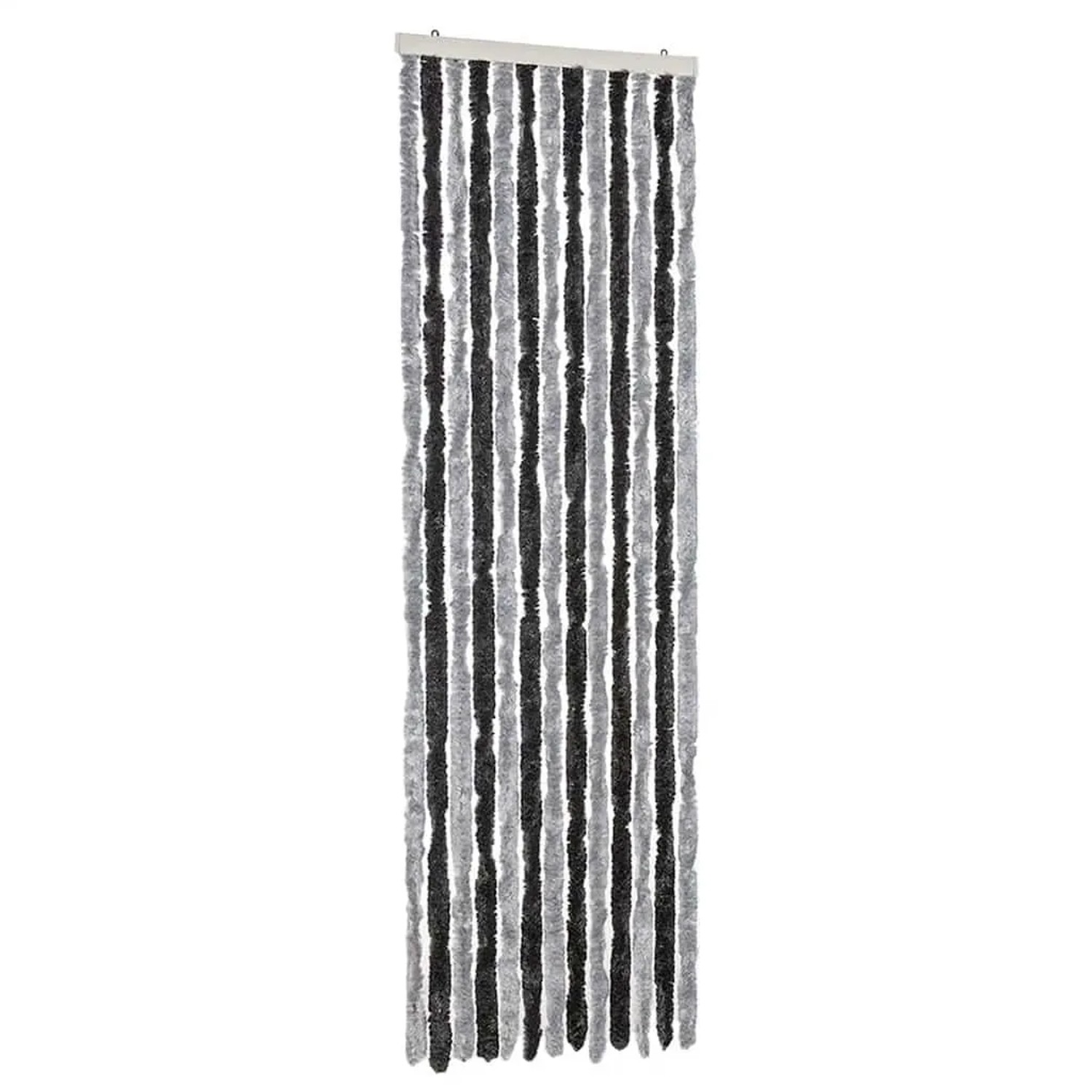vidaXL Fliegenvorhang Grau und Schwarz 56x200 cm Chenille 377326