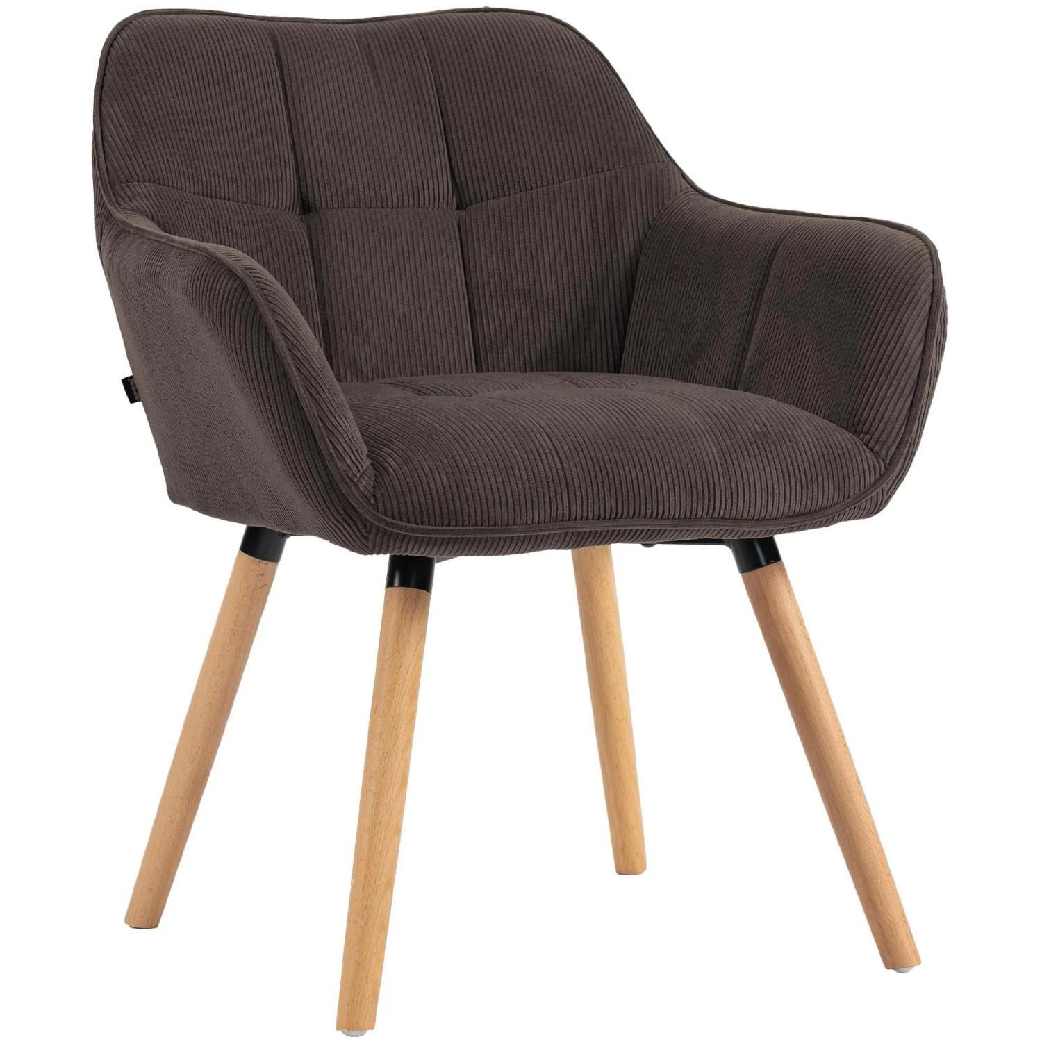 DELUKE Esszimmerstuhl DUNOR Cord Braun 65x64x82cm Braun Essstühle Esszimmerstühle Küchenstühle Wohnzimmerstühle