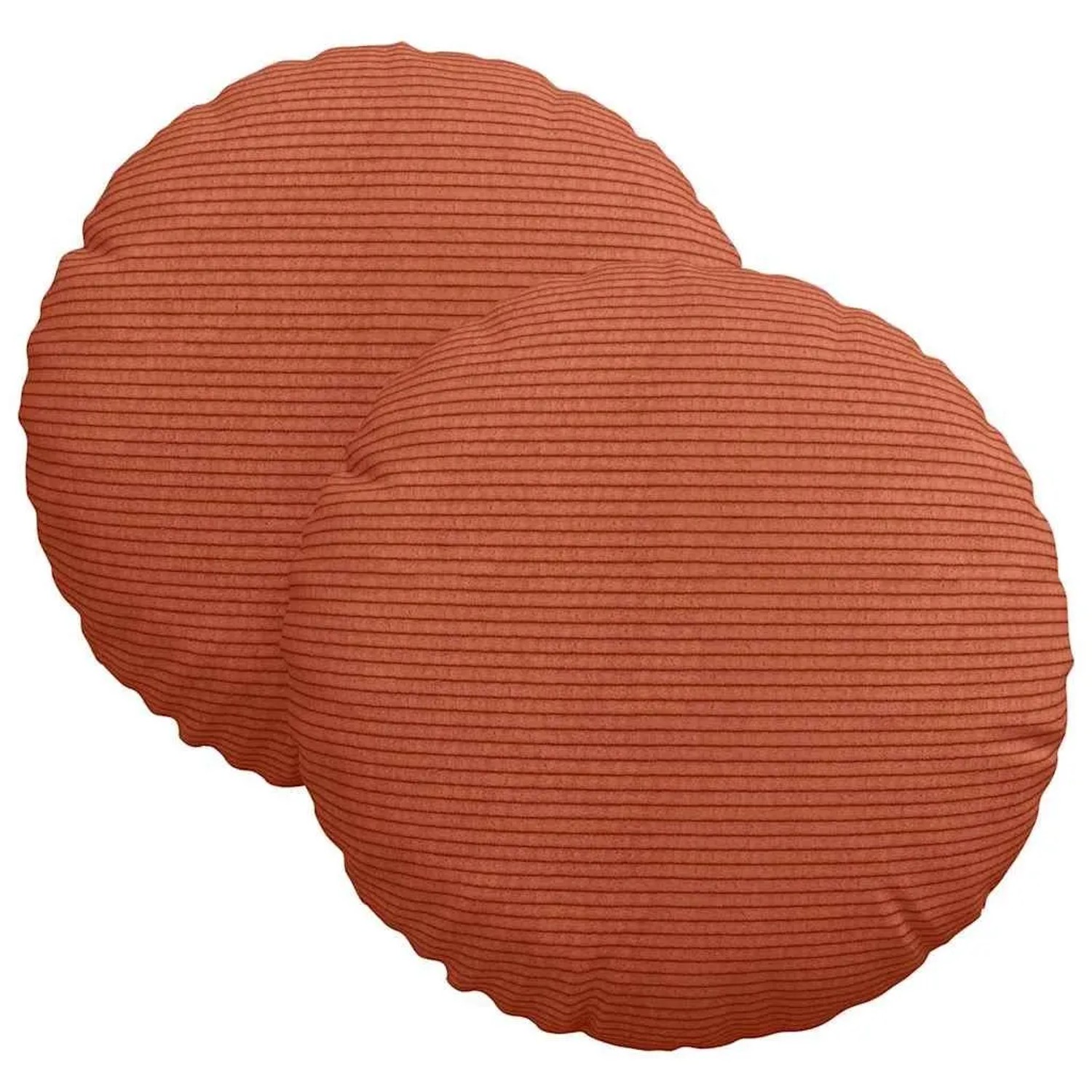 vidaXL Sitzkissen 2 Stk Rot-Orange Ø 30 cm Cordstoff 42014119 günstig online kaufen