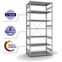 Verzinktes PROREGAL Fachbodenregal mit 7 Ebenen, Stecksystem, T-Profil, 300x130x80 cm.