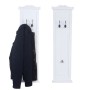 2er Set weiße MCW Wandgarderobe H33 mit Kleiderhaken, einer mit Jacke.