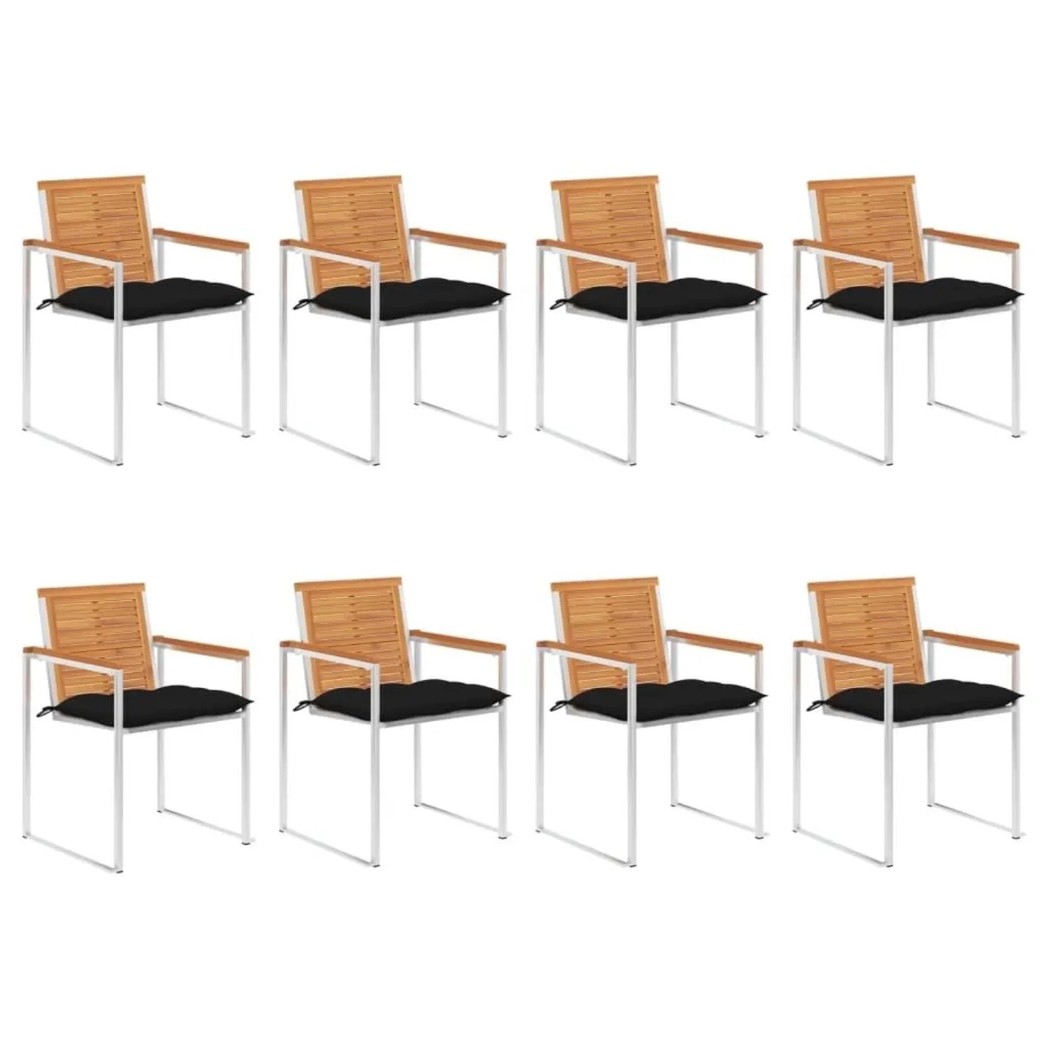 vidaXL Gartenstühle 8 Stk mit Kissen Massivholz Akazie 3078546 günstig online kaufen