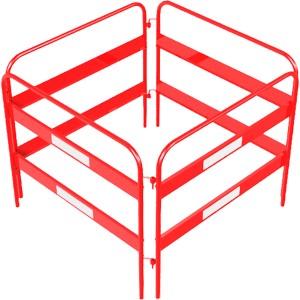 Schake Schachtschutzgitter, 2-teilig, rot-weiß, 1 m, zur Absicherung von Baugruben und Schächten.