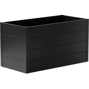 Anthrazitfarbenes Guardi Metall-Hochbeet, 140x70x76 cm, für rückenschonendes Gärtnern.