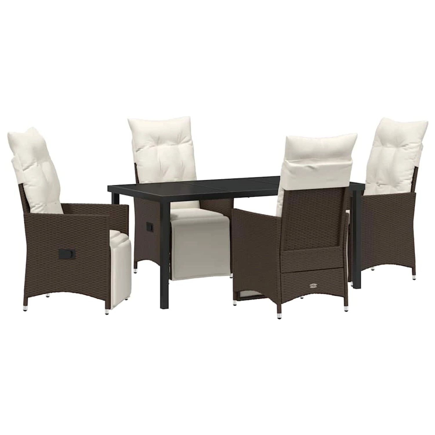 vidaXL Garten Essgruppe mit Kissen 5-Tlg Braun Poly Rattan 3379572 günstig online kaufen
