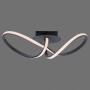 Moderne LED-Deckenleuchte Maria von Just Light, 61x24,5 cm, mit geschwungenem, schwarzem Design.