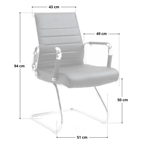 Svita 2er Set Bürostuhl Freischwinger hellgrau mit Armlehnen, verchromtes Gestell.