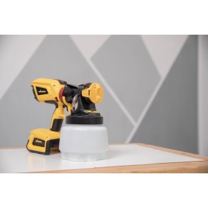 Wagner Akku-Farbsprühsystem W 600 FLEXiO 18V mit Sprühaufsätzen für präzises Lackieren & Lasieren.