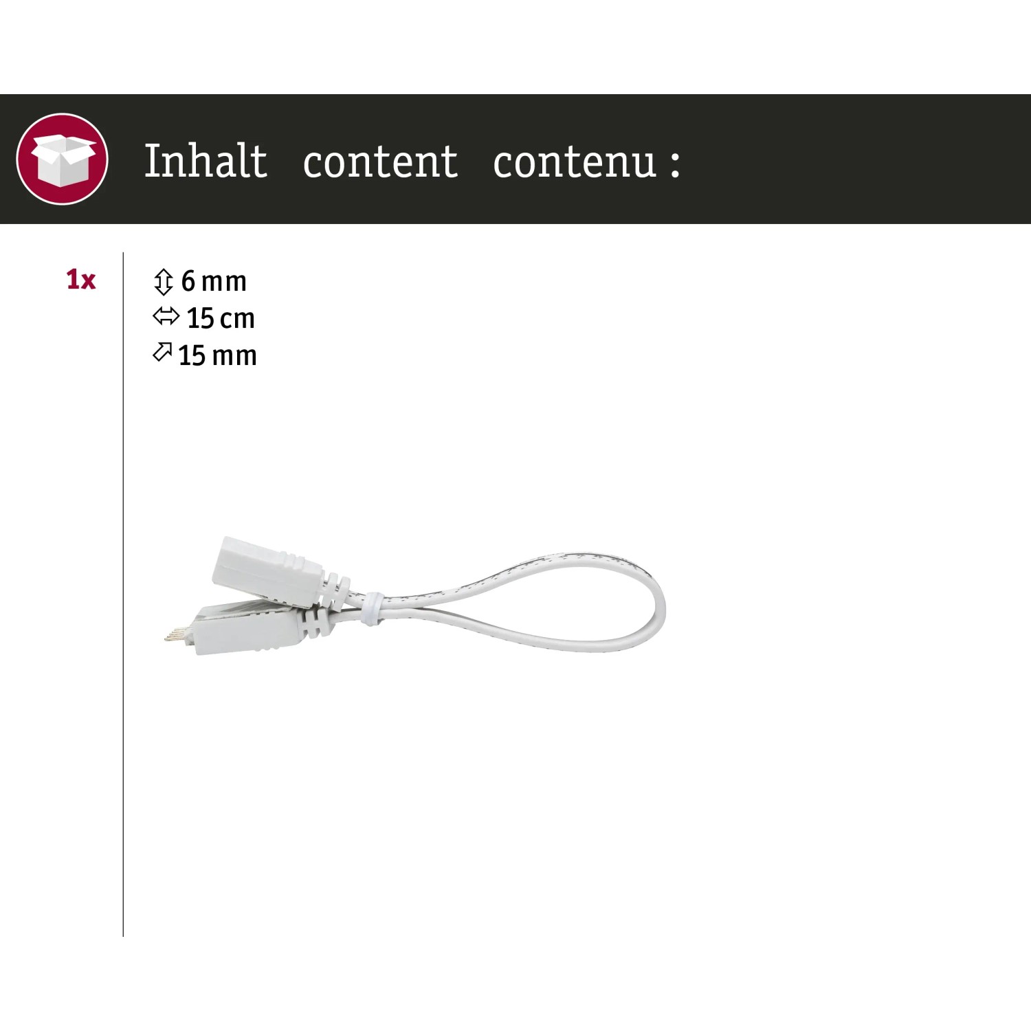 Paulmann MaxLED Verbindungskabel, 10 cm, weiß, für LED-Streifen