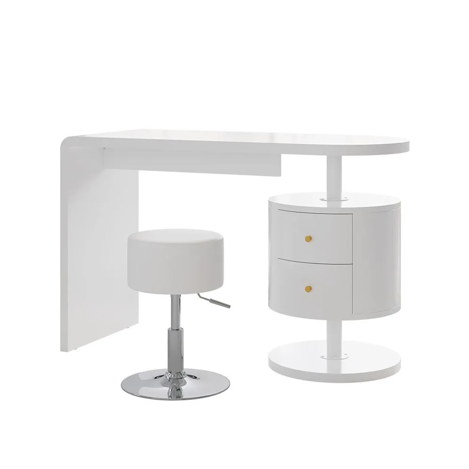 Vicco Schminktisch Lara Weiß 120 x 76 ohne Spiegel, mit Hocker