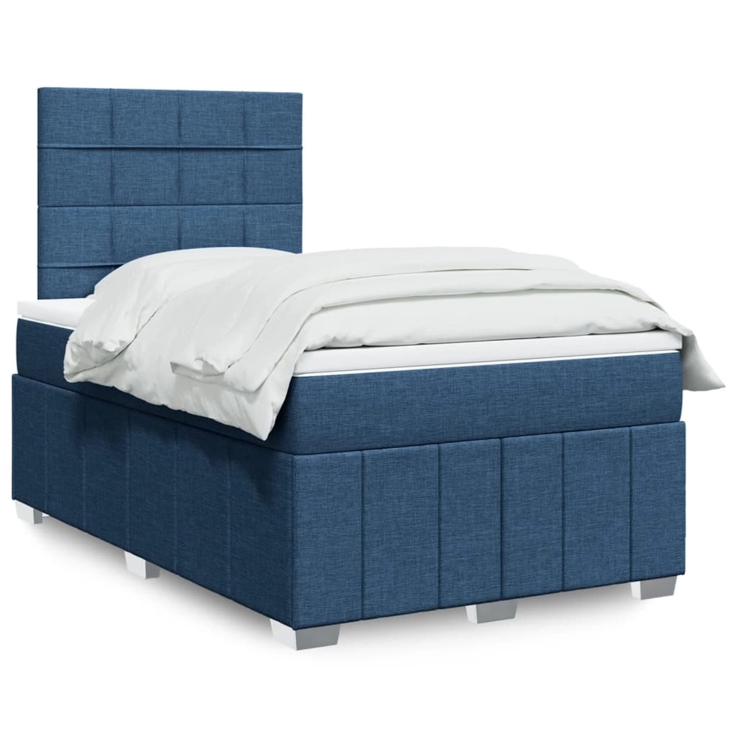 vidaXL Boxspringbett mit Matratze Blau 120x200 cm Stoff 3293941 günstig online kaufen