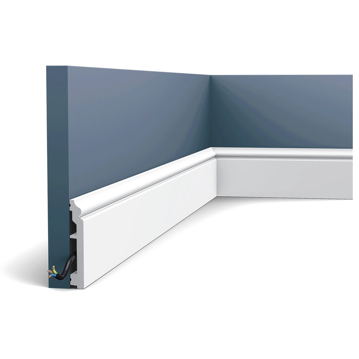 ORAC DECOR SX173 AXXENT CONTOUR Sockelleiste Zierleiste Wandleiste 2 m 200 cm x 10,0 cm x 1,6 cm Weiß
