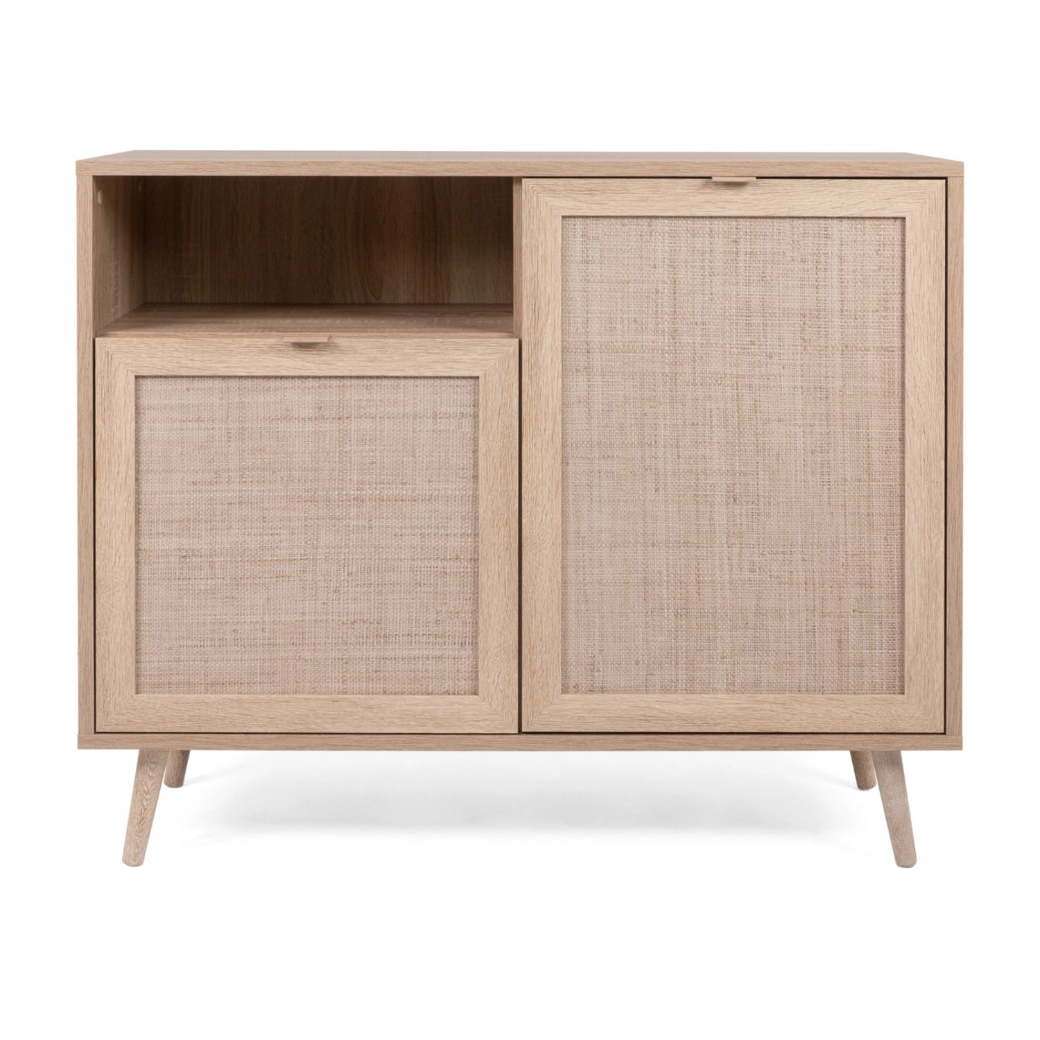Furn.Design Kommode Eiche Sonoma mit Bast-Dekor 102 cm 2-türig Scandi Niran günstig online kaufen