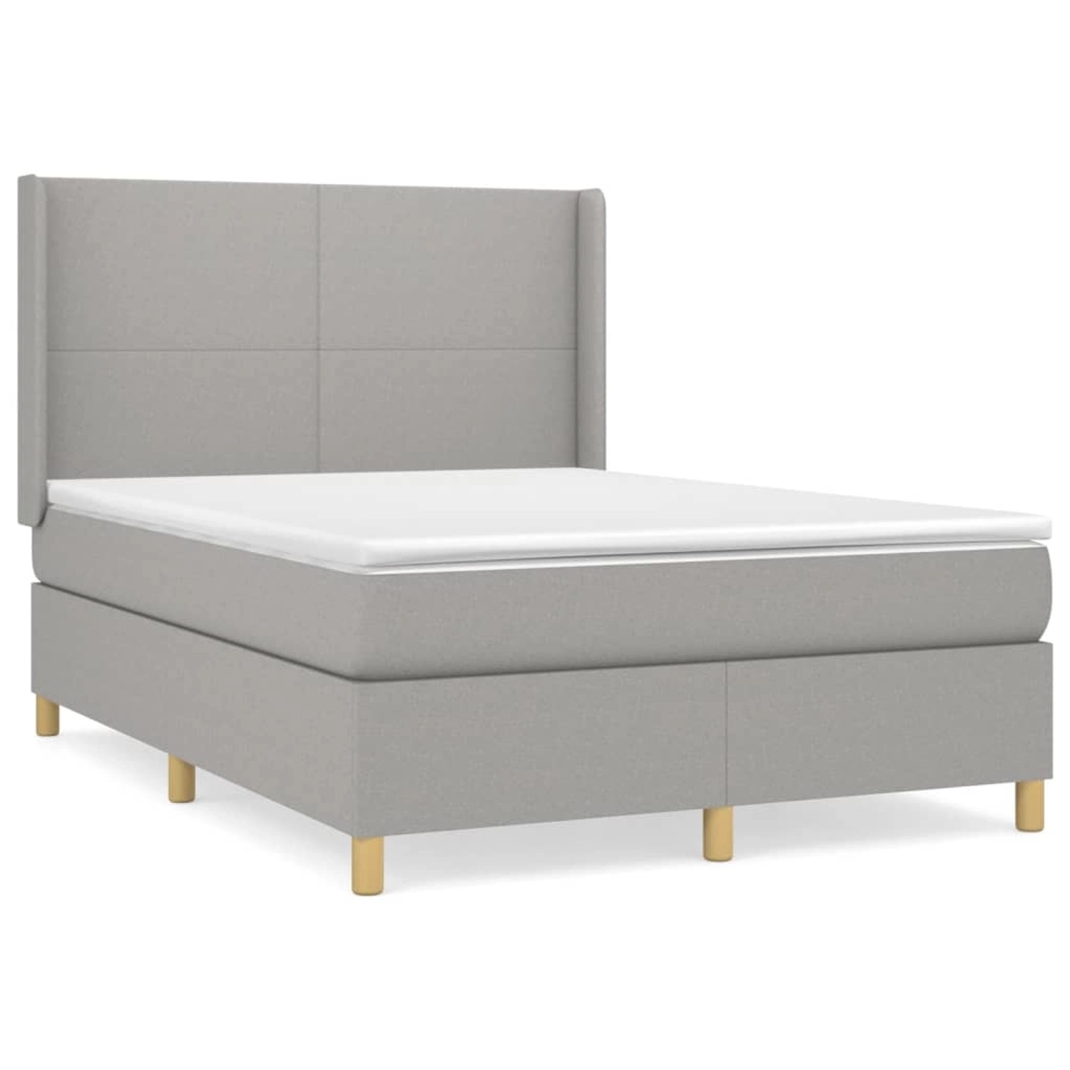 vidaXL Boxspringbett mit Matratze Hellgrau 140x200 cm Stoff1377836 günstig online kaufen