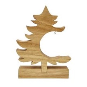 Erst-Holz Dekobaum Dekoweihnachtsbaum Baum mit Kleinen Haken Eichenholz 16 cm