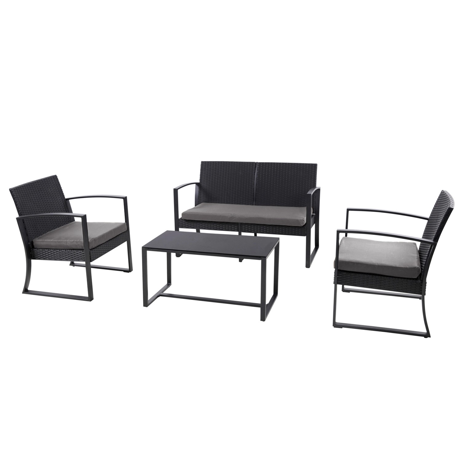 Svita Lois XL Polyrattan Sitzgruppe Gartenmöbelset Garnitur Tisch Sessel Sc günstig online kaufen