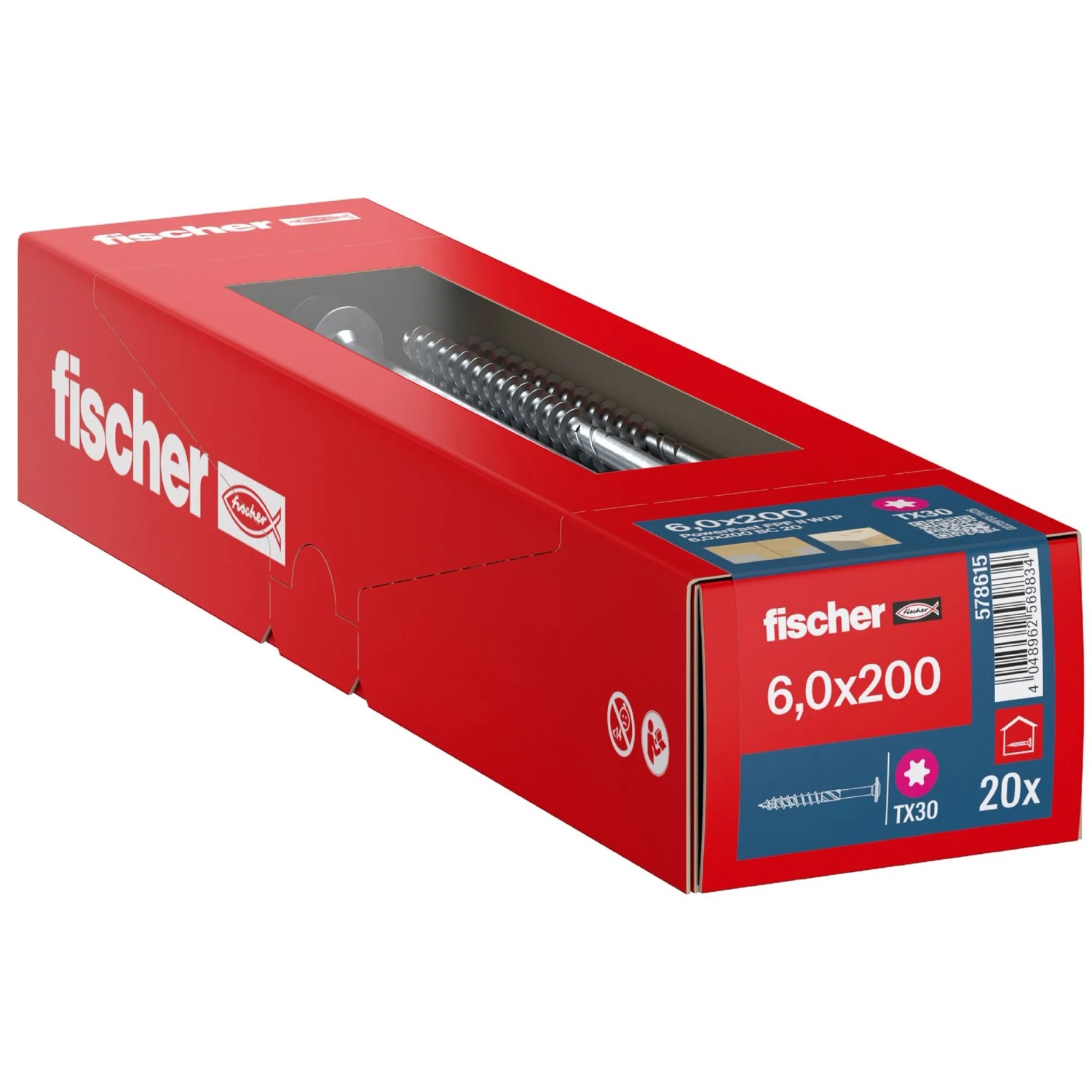Fischer Schraube PowerFast FPF II WTP BC Ø 6 mm x 200 mm 20 Stück