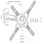 Technische Zeichnung: Schwaiger TV-Wandhalter Motion 3, neig-, schwenk- & drehbar, bis 35 kg.