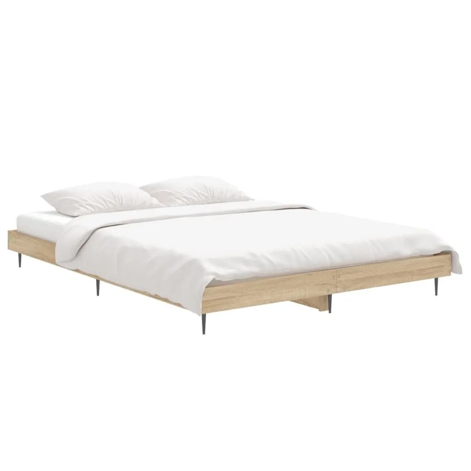 vidaXL Bettgestell Sonoma-Eiche 135x190 cm Holzwerkstoff 832288 günstig online kaufen