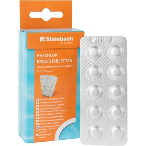Steinbach Nachfüllpackung für Pool: 2 x 30 Tabletten zur Chlor-/pH-Wert Bestimmung.